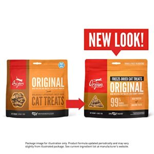 ORIJEN Freeze Dried Cat Treats, Grain Free, Natural & Raw Animal Ingredients, Original made with Free-Run Poultry & Wild-Caught Monkfish, 1.25 oz