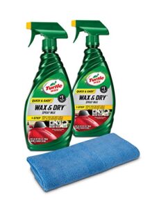 turtle wax t-9 1-step wax & dry - 26 oz. (pack of 2) with microfiber towel