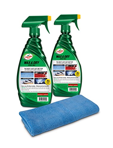 Turtle Wax T-9 1-Step Wax & Dry - 26 oz. (Pack of 2) with Microfiber Towel