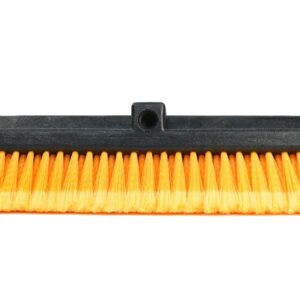 CARCAREZ 15" Flow-Thru Bi-Level Car Wash Brush Head Fits for RV Cleaning with Feather-Tip Bristles Orange