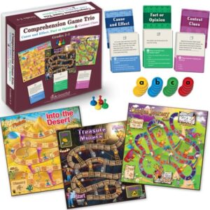 really good stuff 307407 comprehension game trio: cause and effect, fact or opinion & context clues - grades 2-3