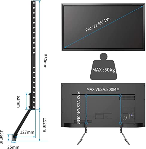 Suptek Table Top TV Stand, Screen Monitor Riser for 22-65 inches LCD Flat Screen TV, VESA up to 800x400mm