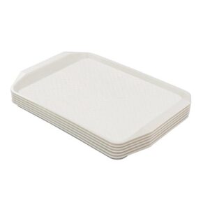 eagrye fast food serving trays, rectangle 16.9" x 12", set of 6 (white)