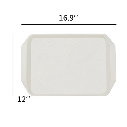 Eagrye Fast Food Serving Trays, Rectangle 16.9" x 12", Set of 6 (White)