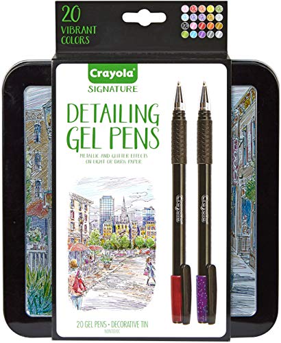 Crayola Signature Detailing Gel Pens Set, Gift - 20 Count For Ages 60 months to 1188 months