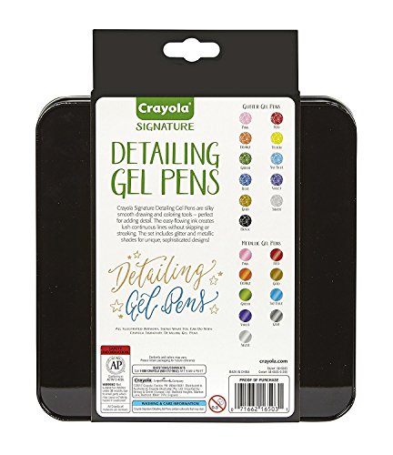 Crayola Signature Detailing Gel Pens Set, Gift - 20 Count For Ages 60 months to 1188 months