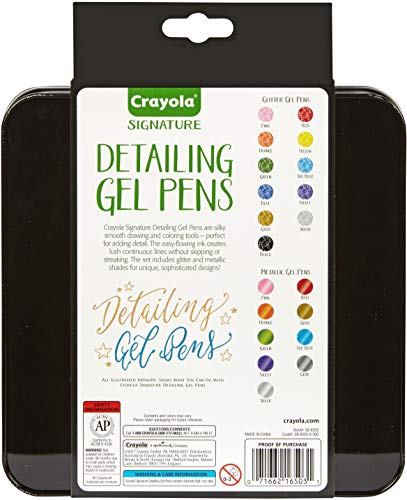 Crayola Signature Detailing Gel Pens Set, Gift - 20 Count For Ages 60 months to 1188 months