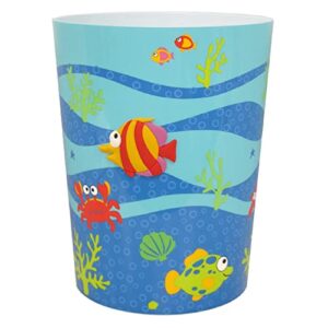 allure home creation fish tails plastic wastebasket compact size 1.48 gallons