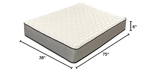 Continental Sleep 7-InchMedium FirmTight top High Density Poly Foam Rolled Mattress for RV, Cot, Folding Bed & Daybed, Good for The BackTwin (FM700-3/3)