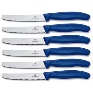 victorinox swiss classic tomato and table set, 6 pieces paring knife, set of 6, blue