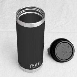 YETI Rambler 18 oz Bottle, Vacuum Insulated, Stainless Steel with TripleHaul Cap, Black