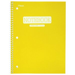 mead spiral notebook, 1 subject, college ruled paper, 70 sheets, 10-1/2" x 7-1/2", plastic, color selected for you, 1 count (07178)