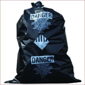 thesafetyhouse 36" x 60" x 6 mil printed black asbestos bags 50/roll
