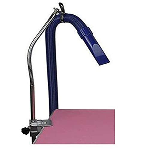 SudaTek Heavy Duty Dog Pet Grooming Table Hair Dryer Stand Hose Tube Holder Hands-Free Stainless Steel Groomers Adjustable Third Arm with Clamp