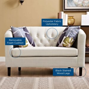 Modway Prospect Upholstered Contemporary Modern Loveseat In Beige