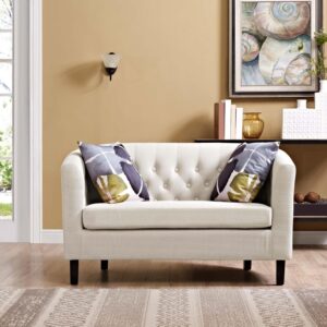 Modway Prospect Upholstered Contemporary Modern Loveseat In Beige