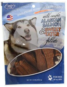 carolina prime pet 45106 salmon and sweet tater fillets treat for dogs ( 1 pouch), one size
