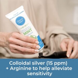 Simply Silver Toothpaste Mint - All Natural Colloidal Silver Toothpaste, Fluoride Free, Sensitive Teeth, Whitening, 4 oz