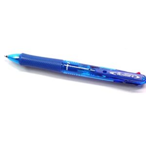 PILOT Acroball 4 Multi Color Ballpoint Pen, 0.7mm, Clear Blue Body + 4 Color Ink Refills (Black, Red, Blue & Green)