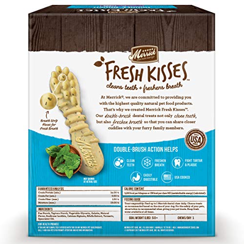 Merrick 66055 Fresh Kisses Oral Care Dental Dog Treats for Large Dogs Over 50 Lbs