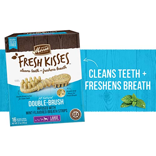 Merrick 66055 Fresh Kisses Oral Care Dental Dog Treats for Large Dogs Over 50 Lbs