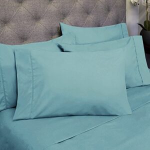 Queen Sheets Blue Misty - 6 Piece 1500 Supreme Collection Fine Brushed Microfiber Deep Pocket Queen Sheet Set Bedding - 2 Extra Pillow Cases, Great Value, Queen, Blue Misty