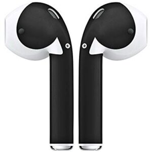 AirPod Charging Protective Case Silicone Cover and Stylish Protective Skins Bundle (Black Case & Matte Black Skin)