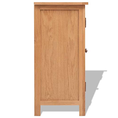 vidaXL Sideboard Buffet Kitchen Storage Cabinet with Doors Liquor Dining Room Hallway Cupboard Console Table Accent Cabinet Solid Wood Oak