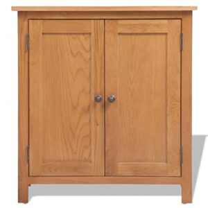 vidaXL Sideboard Buffet Kitchen Storage Cabinet with Doors Liquor Dining Room Hallway Cupboard Console Table Accent Cabinet Solid Wood Oak