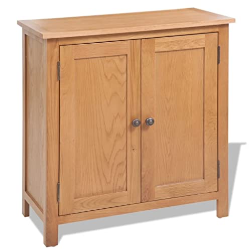 vidaXL Sideboard Buffet Kitchen Storage Cabinet with Doors Liquor Dining Room Hallway Cupboard Console Table Accent Cabinet Solid Wood Oak