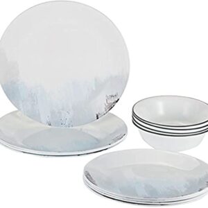 Corelle Tranquil Reflection Chip & Break Resistant 12pc Dinner Set, Service for 4, Blue/Grey, 27.94 x 12.38 x 26.67 cm