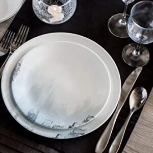 Corelle Tranquil Reflection Chip & Break Resistant 12pc Dinner Set, Service for 4, Blue/Grey, 27.94 x 12.38 x 26.67 cm