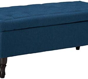 Christopher Knight Home Chantelle Fabric Storage Ottoman, Navy Blue