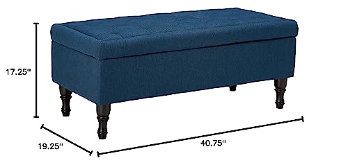 Christopher Knight Home Chantelle Fabric Storage Ottoman, Navy Blue