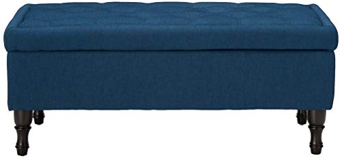 Christopher Knight Home Chantelle Fabric Storage Ottoman, Navy Blue