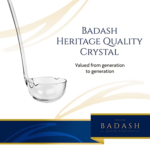 Badash Crystal Punch Serving Ladle - 12" Long Mouth-Blown Lead-Free Clear Punch Bowl Ladle