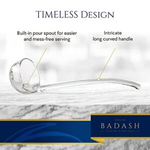 Badash Crystal Punch Serving Ladle - 12" Long Mouth-Blown Lead-Free Clear Punch Bowl Ladle