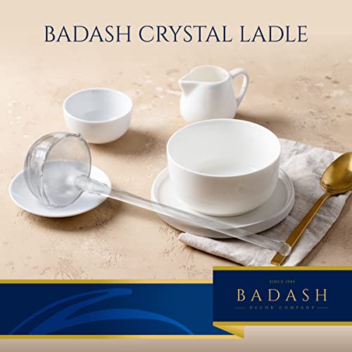 Badash Crystal Punch Serving Ladle - 12" Long Mouth-Blown Lead-Free Clear Punch Bowl Ladle