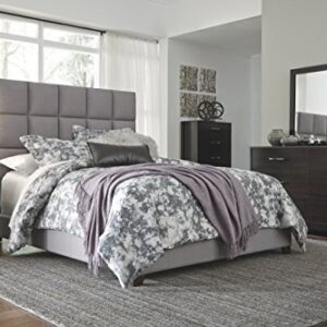 Signature Design by Ashley Dolante Modern Upholstered Square Tufted Platform Bed, Queen, Gray