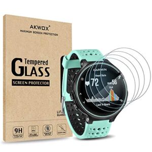 (pack of 4) tempered glass screen protector for garmin forerunner 235 225 620 220, akwox [0.3mm 2.5d high definition 9h] premium clear screen protective film for garmin forerunner 235 225 620 220