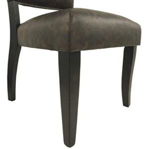 Signature Design by Ashley Sommerford Urban Farmhouse Faux Leather Upholstered Dining Chair, 2 Count, Dark Brown