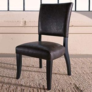 Signature Design by Ashley Sommerford Urban Farmhouse Faux Leather Upholstered Dining Chair, 2 Count, Dark Brown