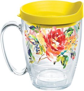 tervis plastic made in usa double walled fiesta insulated tumbler cup keeps drinks cold & hot, 16oz mug, floral bouquet