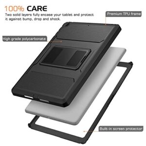 MoKo Case Fit 2018/2017 iPad 9.7 6th/5th Generation - [Heavy Duty] Shockproof Full Body Rugged Hybrid Cover with Built-in Screen Protector Compatible with Apple iPad 9.7 Inch 2018/2017, Black