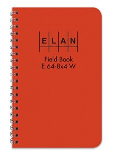 elan publishing company - e64-8x4w org e64-8x4w wire-o field surveying book 4 ⅞ x 7 ¼ bright orange stiff cover