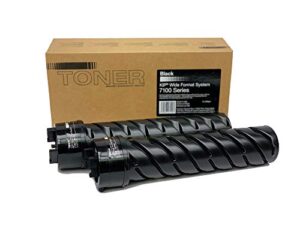made in usa toner compatible replacement for kip 7100, 7100-103, z240970010, black, 2 cartridges