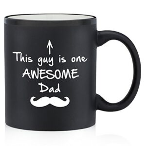 one awesome dad funny coffee mug - best dad gifts from daughter, son, wife - unique gifts for dad, men - cool birthday present ideas for husband, father, him - novelty dad mug, fun cup (matte black)