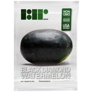 50 Black Diamond Watermelon Seeds for Planting - Heirloom Non-GMO Fruit Seeds for Planting - Grows Big Giant Watermelons Averaging 30-50 lbs