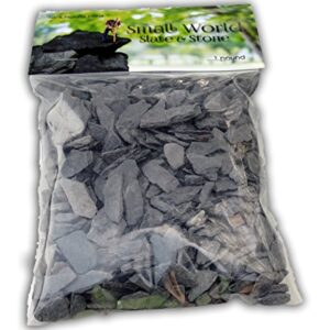 Natural Slate Stone - 1/4 to 1/2 inch Slate Gravel for Aquascaping Aquariums, Miniature or Fairy Garden, Aquarium, Model Railroad & Wargaming (1)