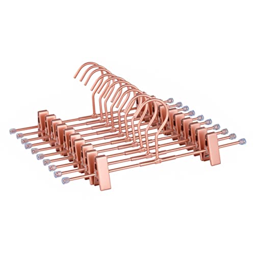 20Pack Koobay 30CM Rose Gold Clothes Hangers with 2 Adjustable Clips Pants Hangers